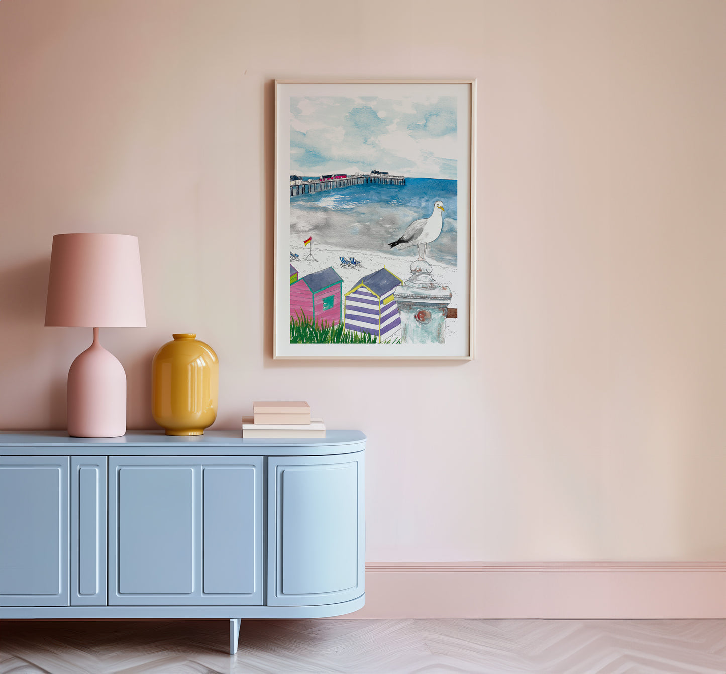 British Coastal Town Life Art Print