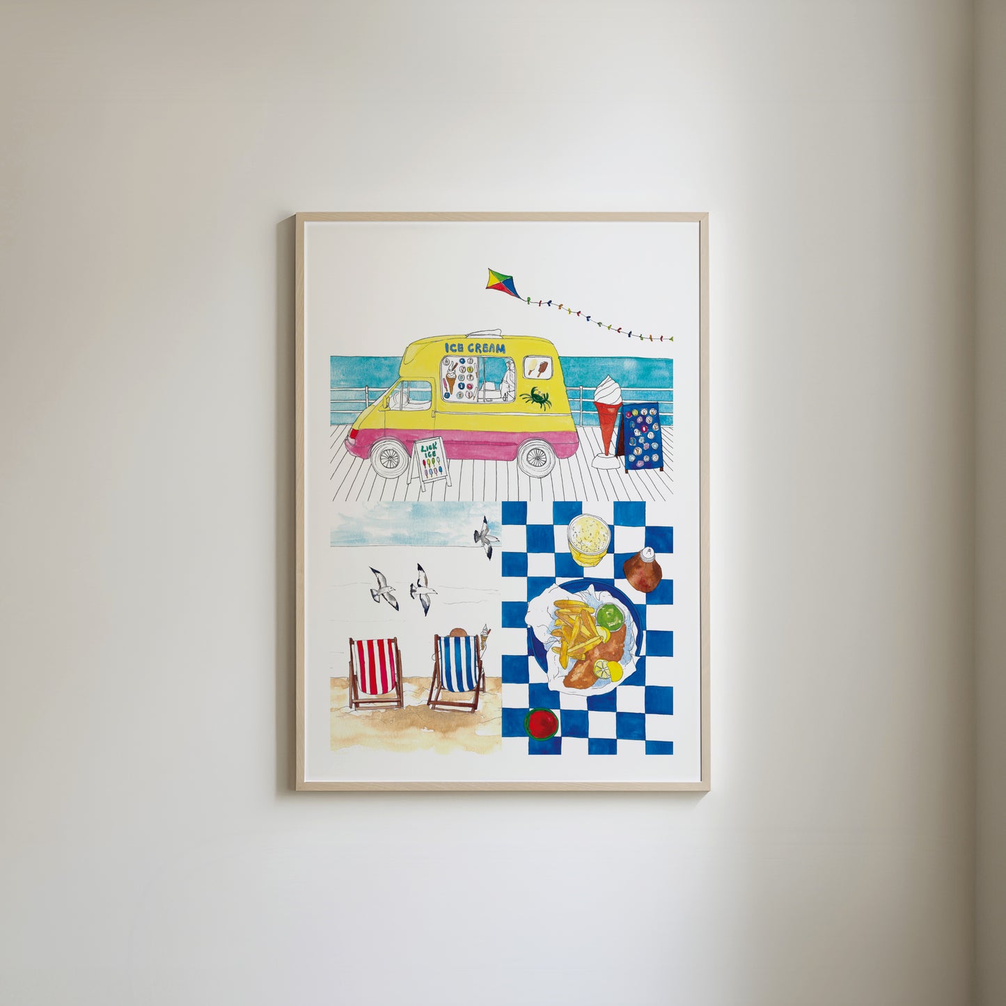 Ice Cream Van at British Seaside Art Print