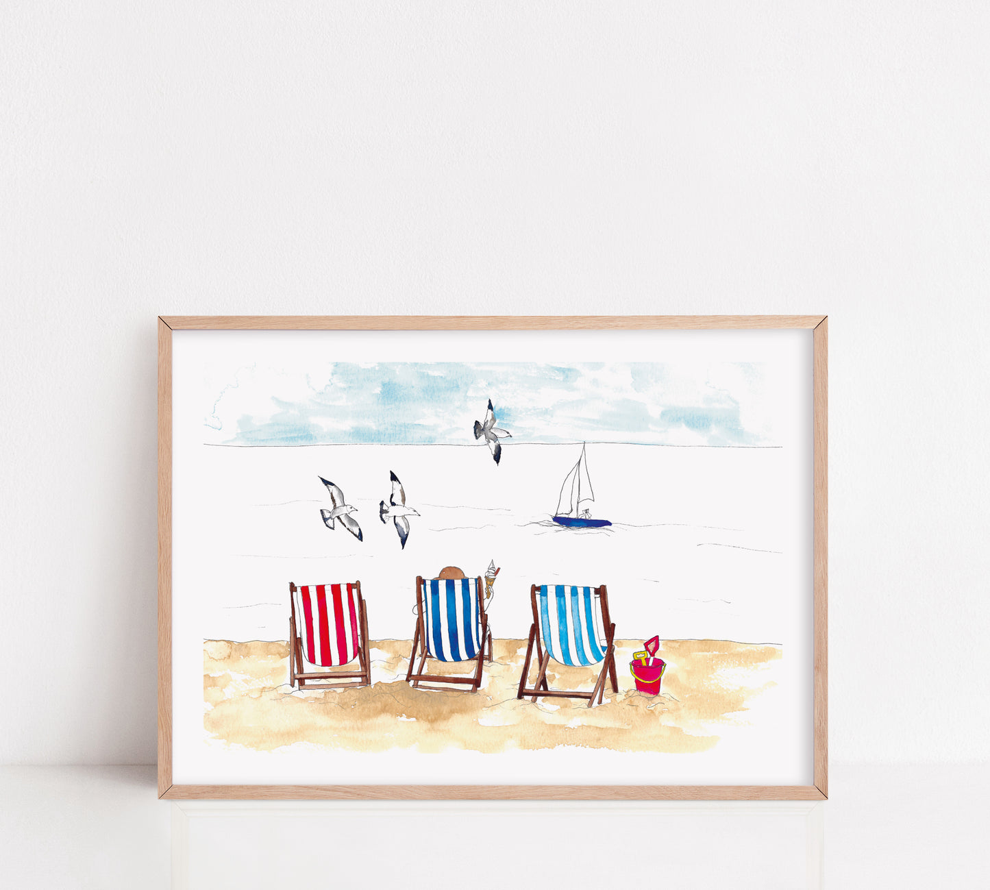 British Beach Life Art Print