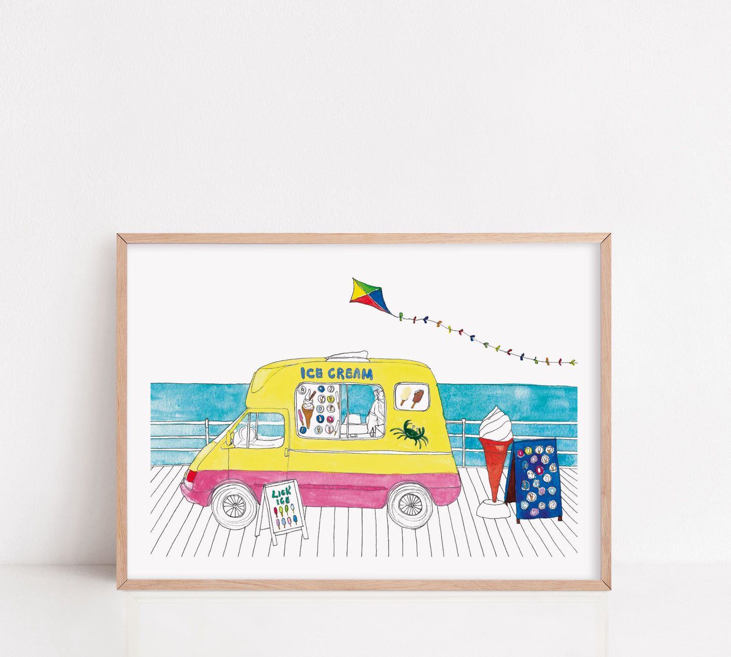 Ice Cream Van at British Seaside Art Print