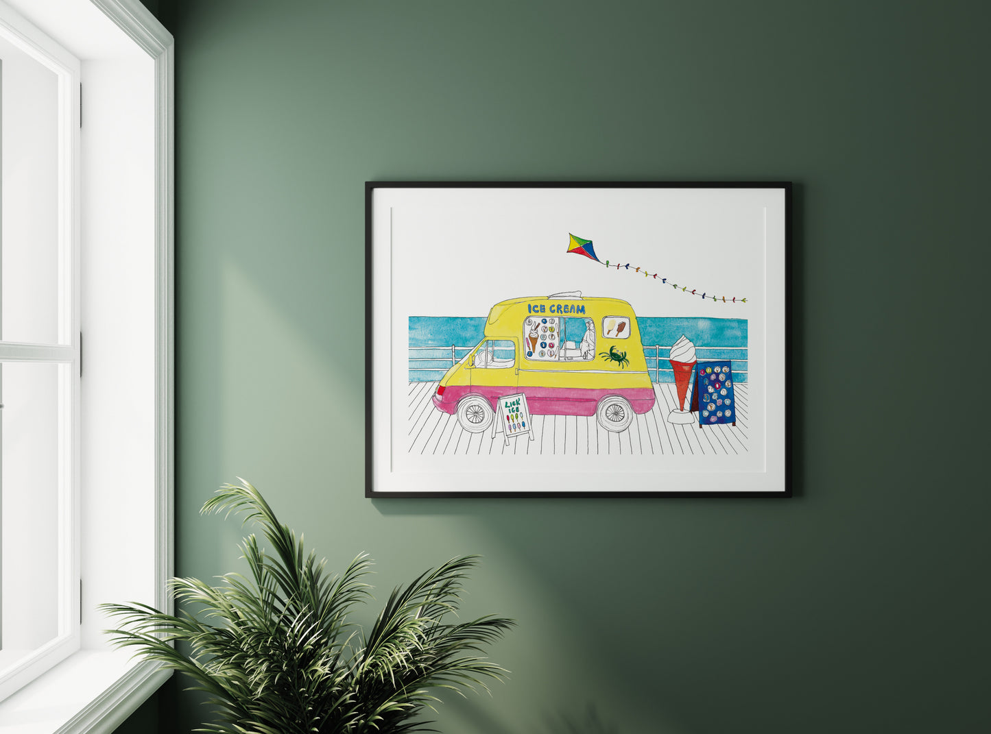 Ice Cream Van at British Seaside Art Print