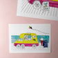 Ice Cream Van at British Seaside Art Print