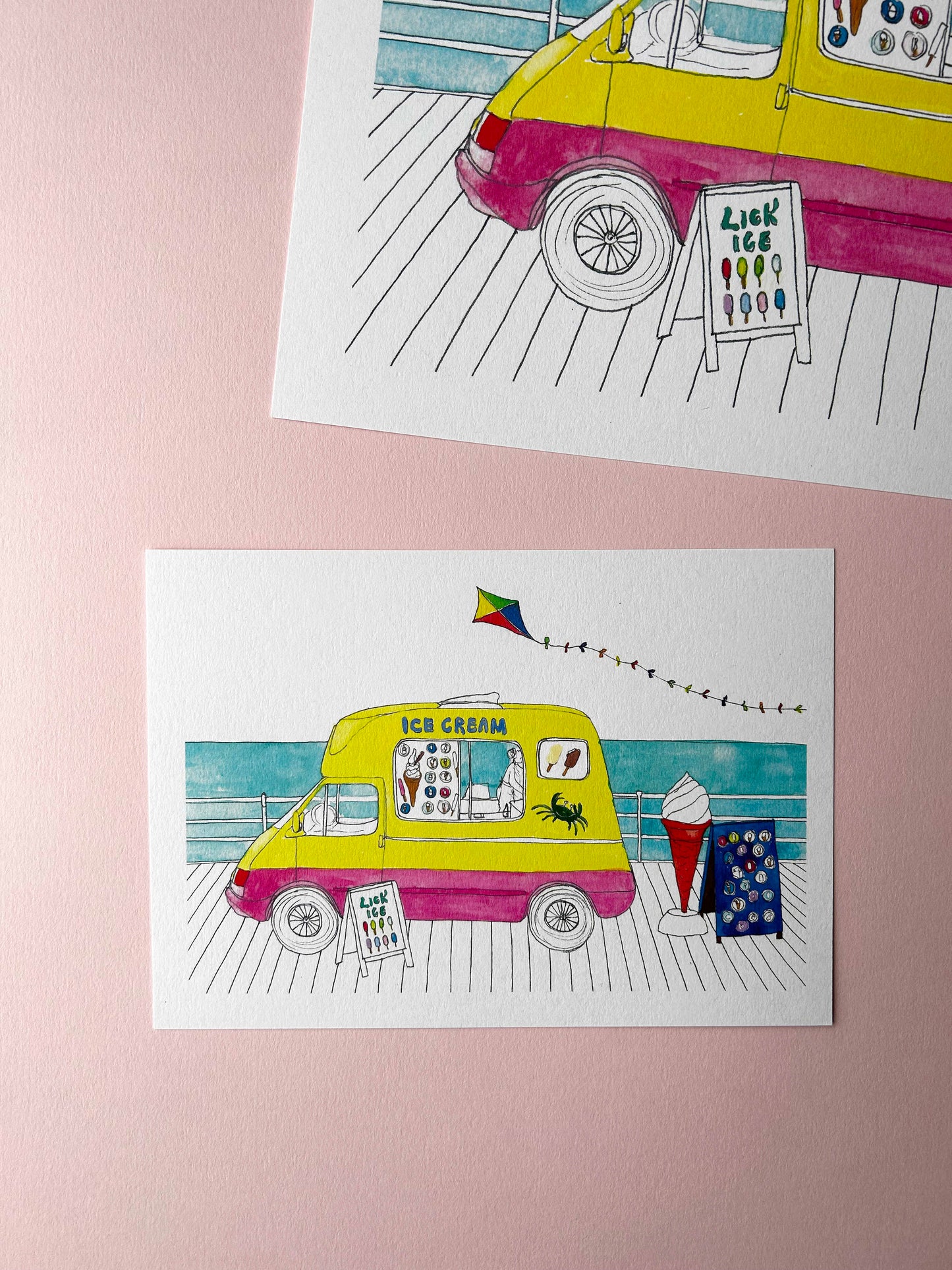 Ice Cream Van at British Seaside Art Print