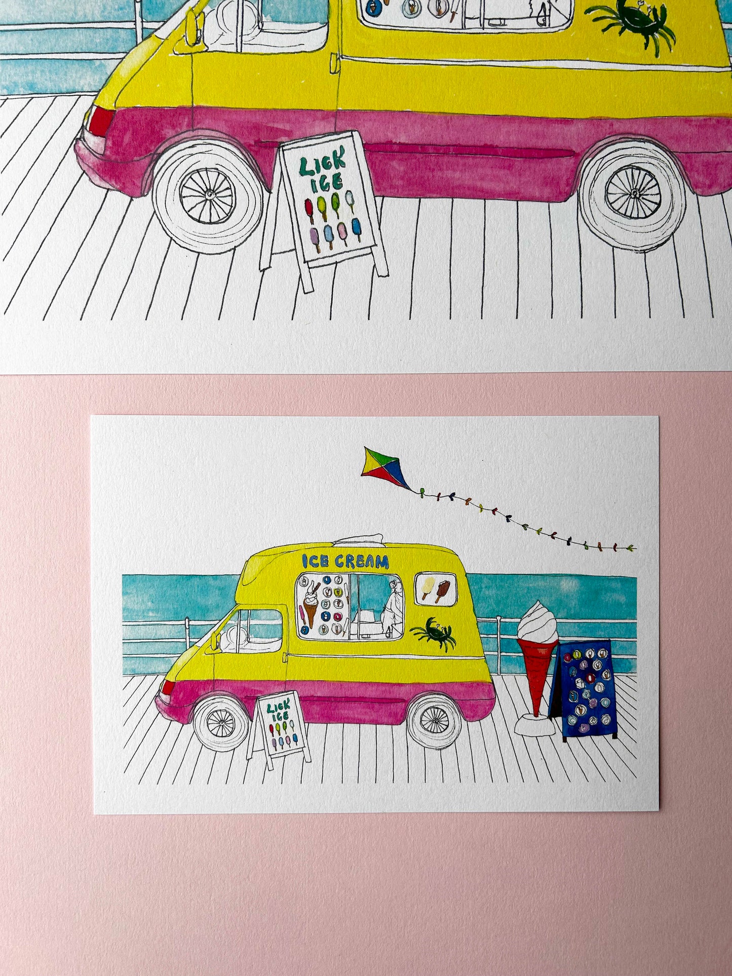 Ice Cream Van at British Seaside Art Print